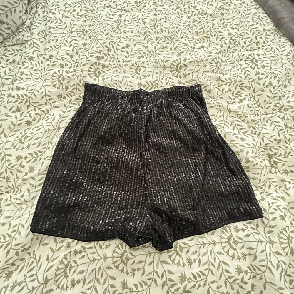 Black glitter shorts